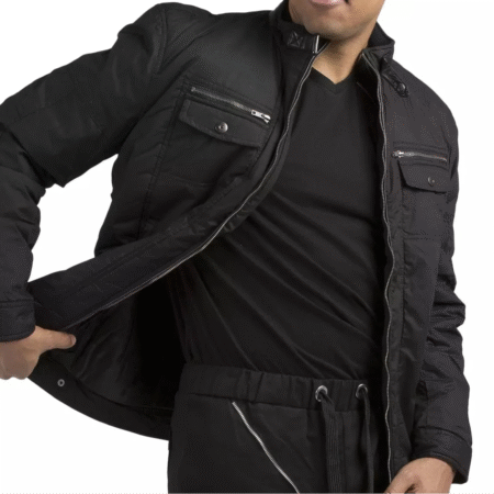 Shop Vibes Men's Canvas Zip-Up Padded Moto Jackets