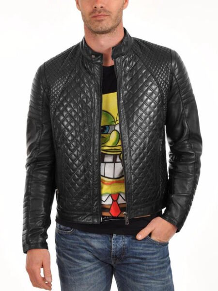 Shop Classic Black Quilted Leather Jacket