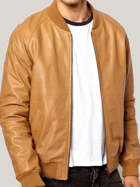 Shop CASUAL TAN BROWN BOMBER JACKET BY BJM