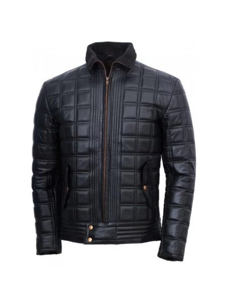 Shop Men’s Block Quilted Leather Jacket