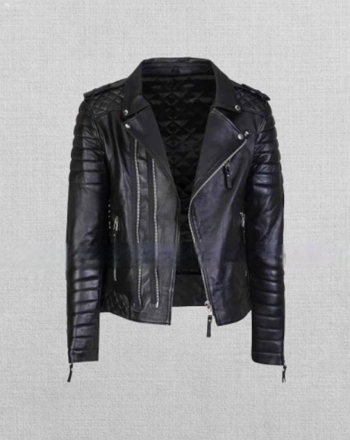 Shop MEN SLIM FIT MOTORCYLE LEATHER JACKET
