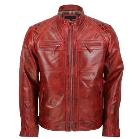 SHOP RED VINTAGE BIKER LEATHER JACKET