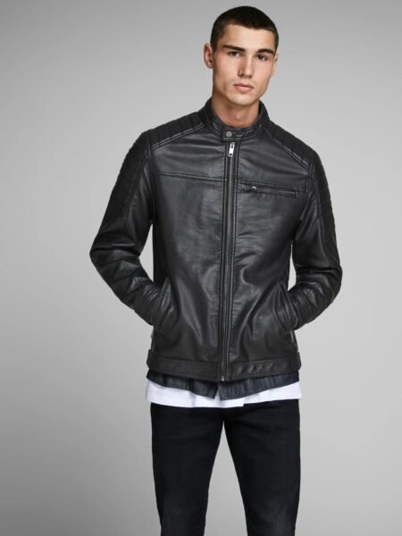 Shop Slim Fit Bomber Style Leather Jacket