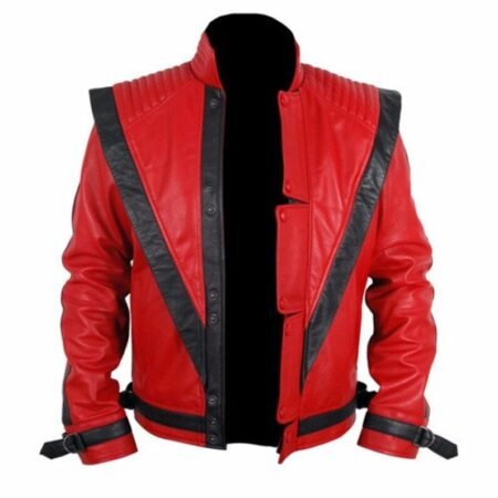 Shop Men Stylish Red Leather Jacket by BJM