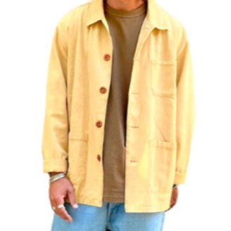 Shop Washed Camel 60s Style French Herringbone Cotton Jacket