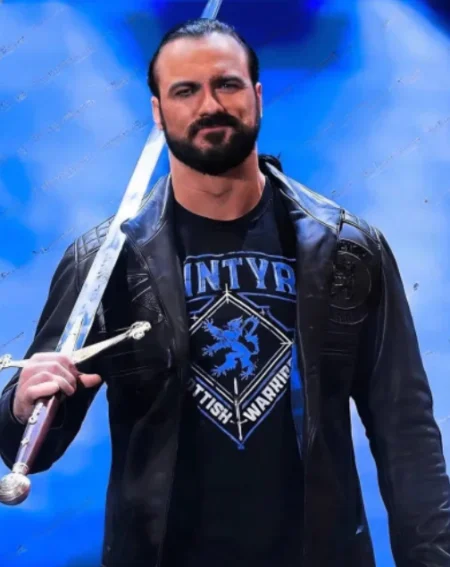 Drew McIntyre SmackDown Black Leather Coat | WWE Superstar